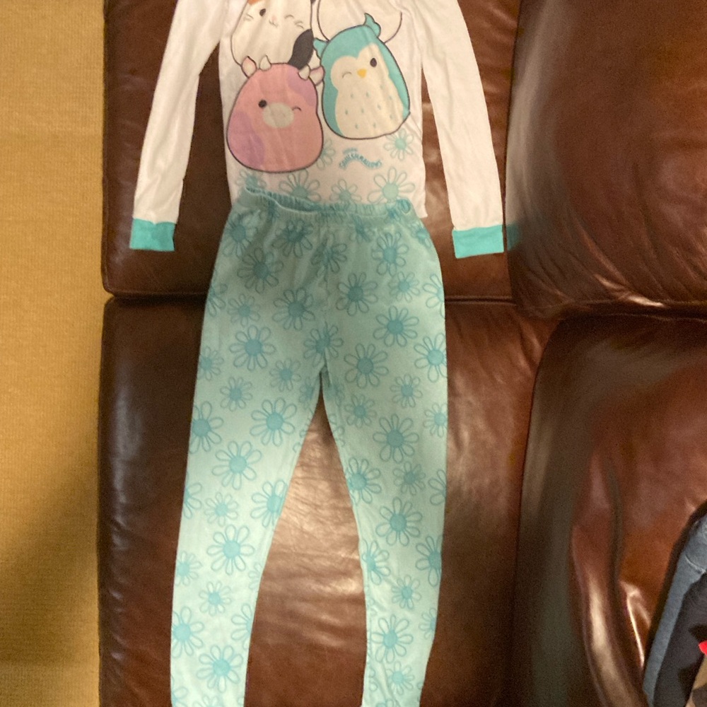 Squishmallows Kids Pajama Set - White and Blue
